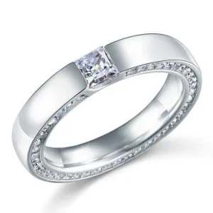 Princess Cut and Round Diamond Eternity Band