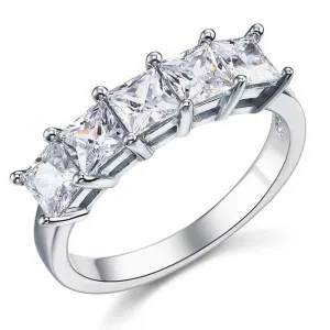 Princess Cut Five Stone 1.25 Ct Wedding Band