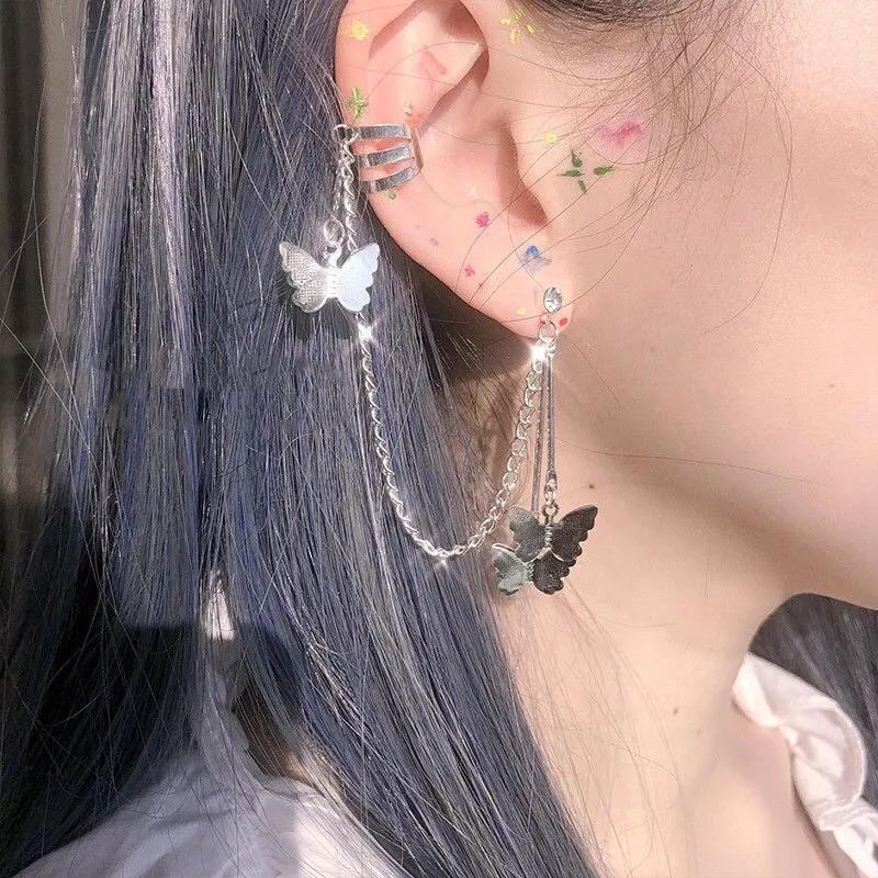 "BUTTERFLY EAR BONE CLIP" EARRINGS D042214