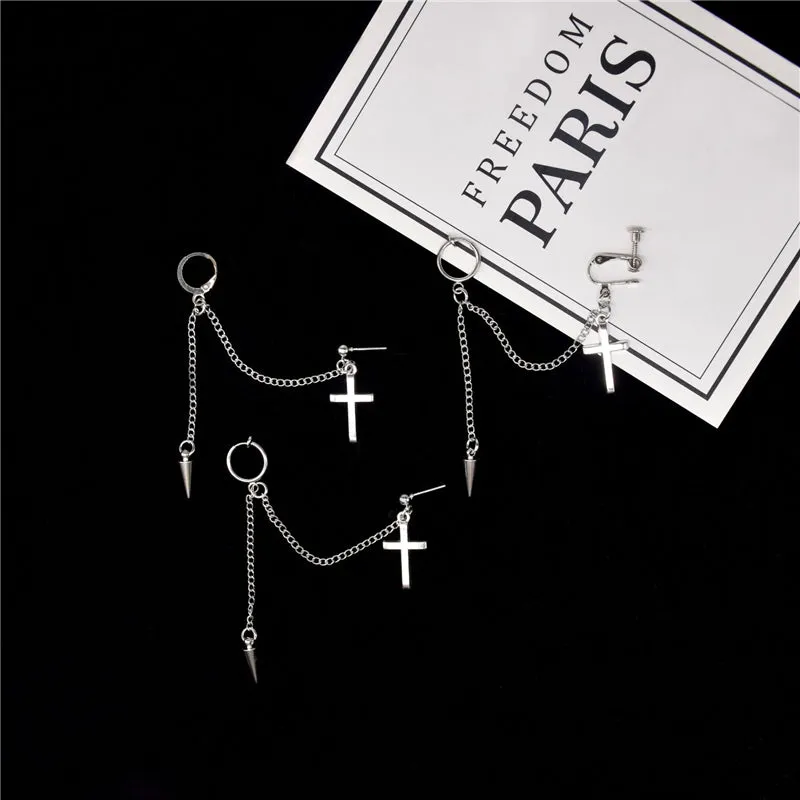 "CROSS EAR BONE CLIP" EARRINGS D042304