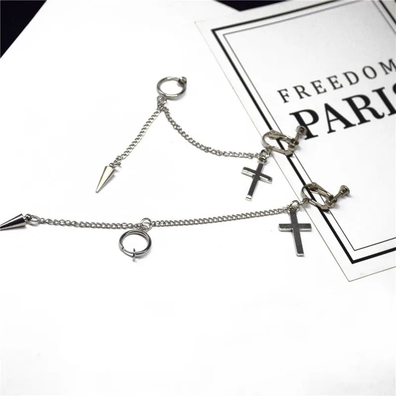 "CROSS EAR BONE CLIP" EARRINGS D042304