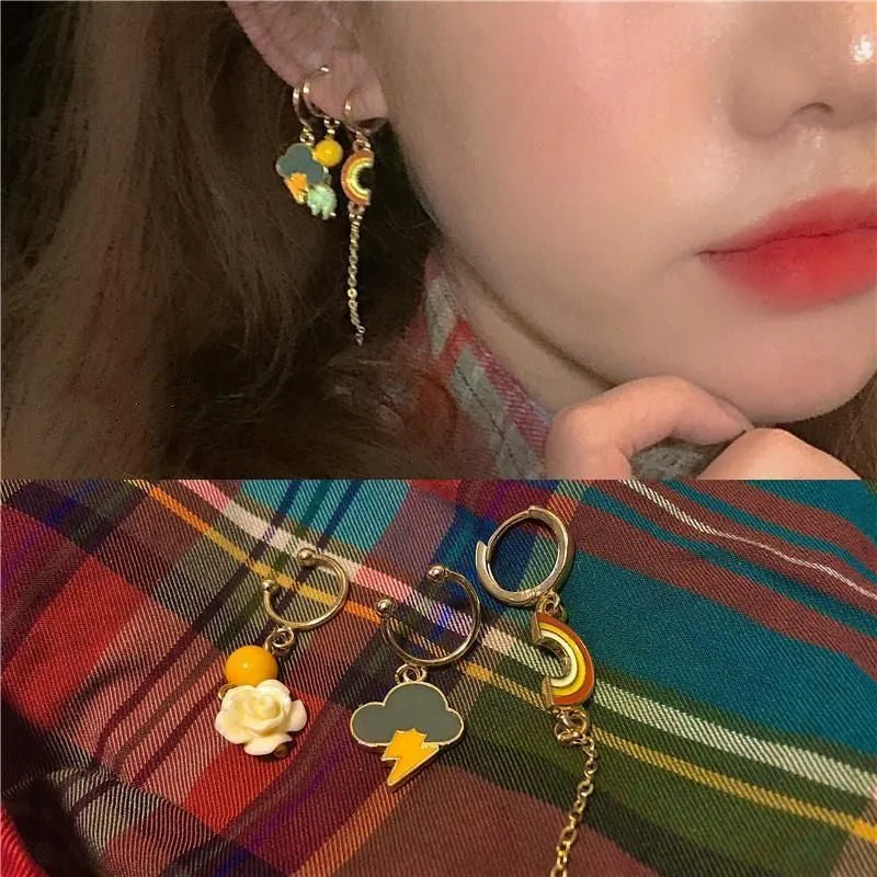 "RAINBOW/FLOWER/LIGHTNING" CUTE EARRING D070602