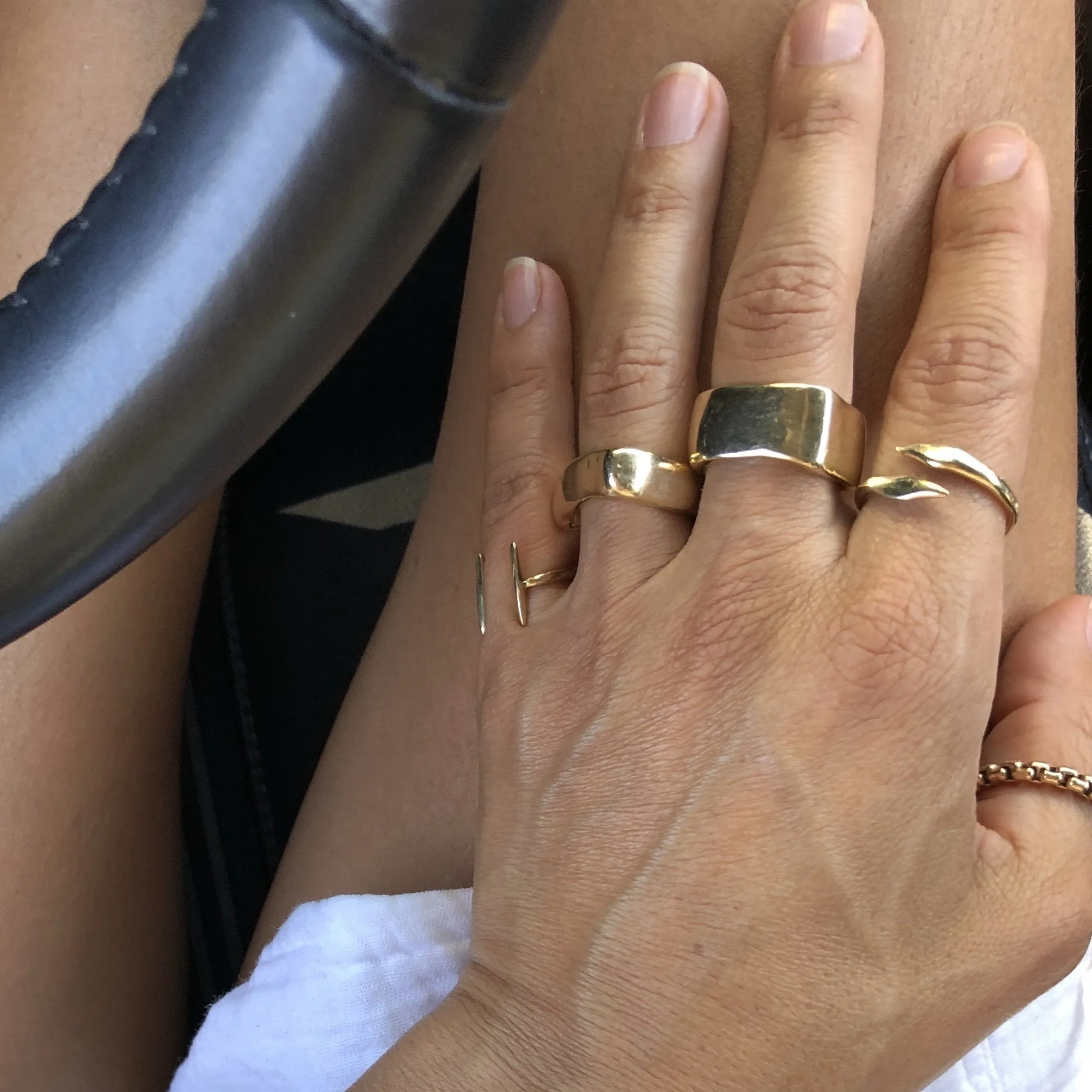 Raw Snake Ring - Gold