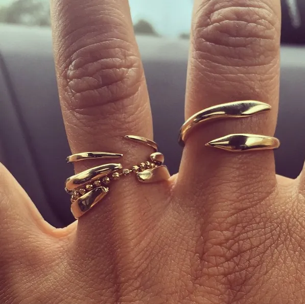 Raw Snake Ring - Gold