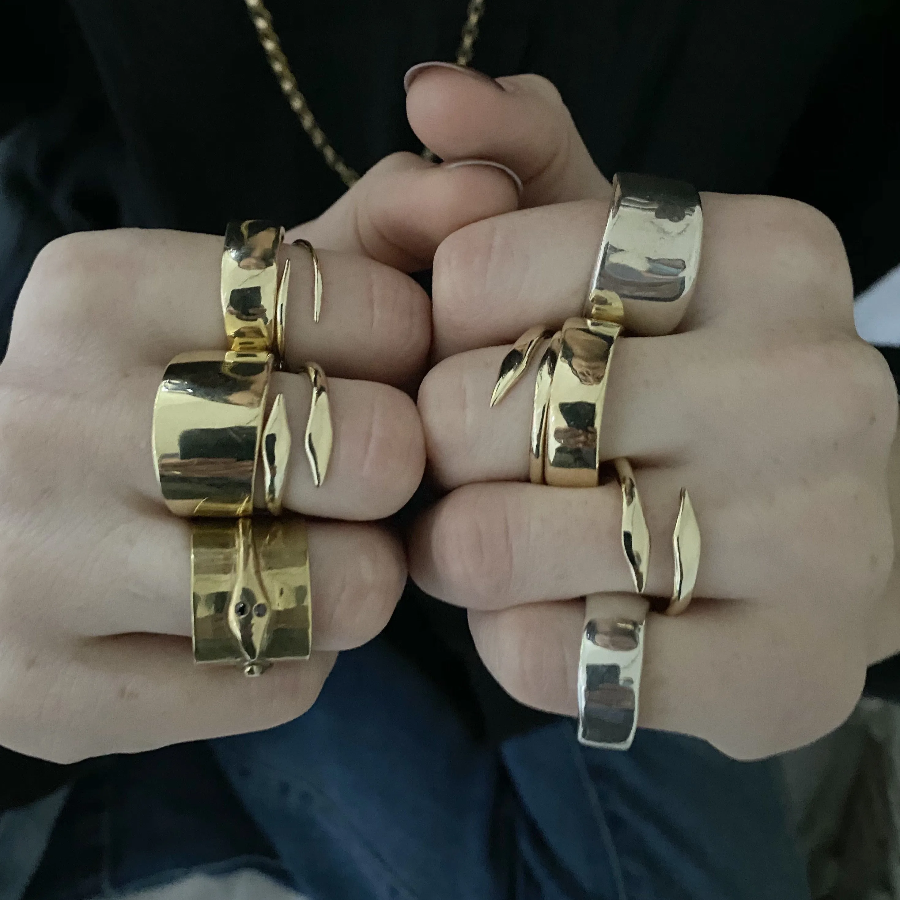 Raw Snake Ring - Gold
