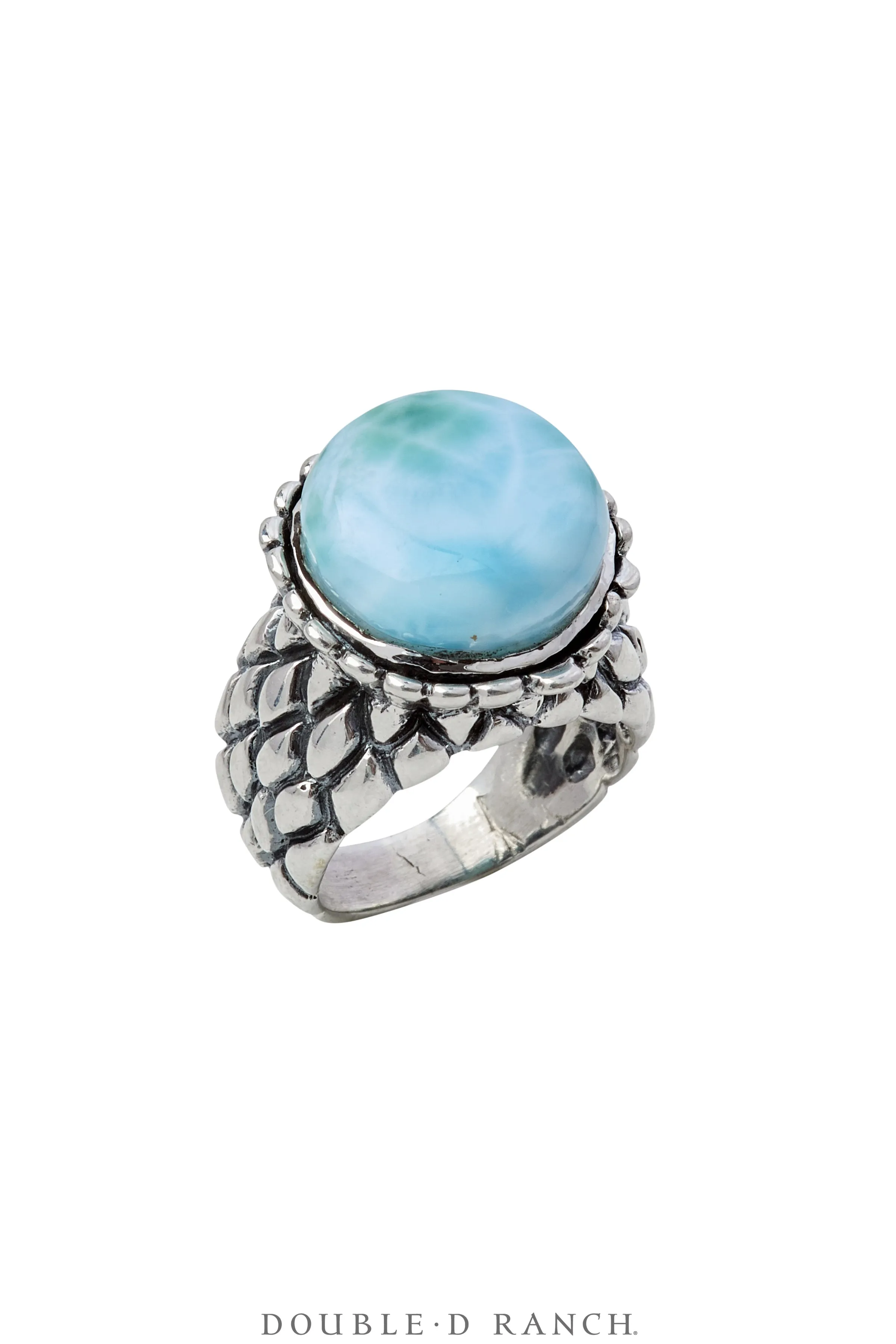Ring, Dian Malouf, Larimar, Sterling Silver, Hallmark, Contemporary, 1669