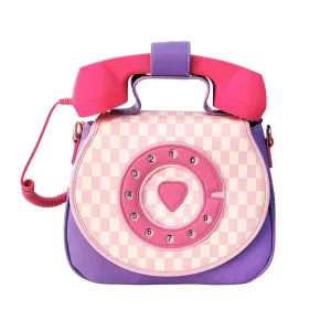 RING RING PHONE CONVERTIBLE HANDBAG - PASTEL CHECKERBOARD