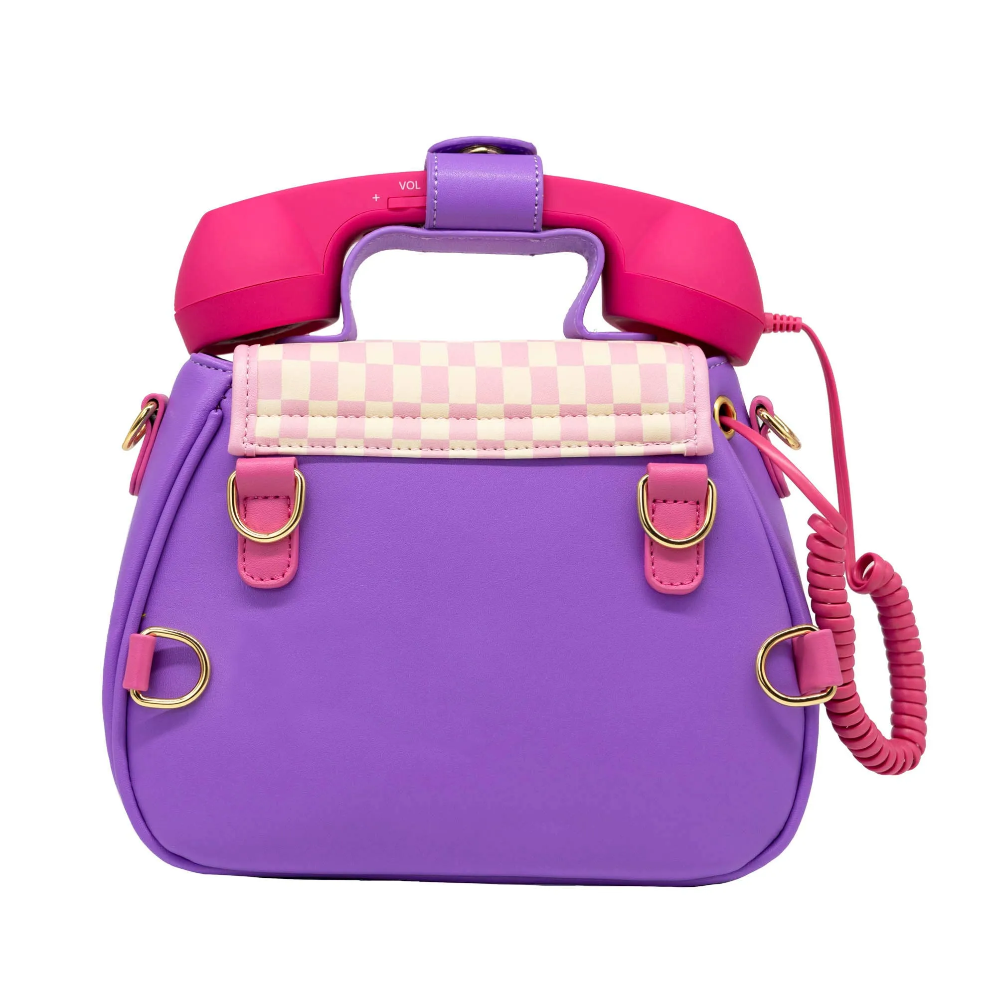 RING RING PHONE CONVERTIBLE HANDBAG - PASTEL CHECKERBOARD