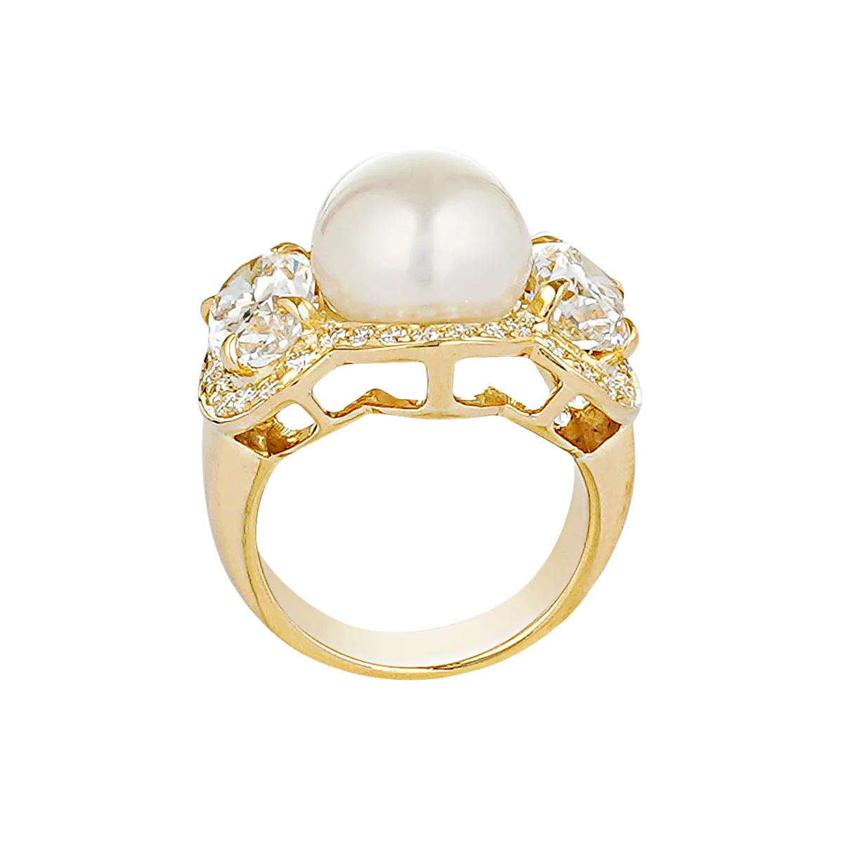 Ring - South Sea Pearl And Crystal