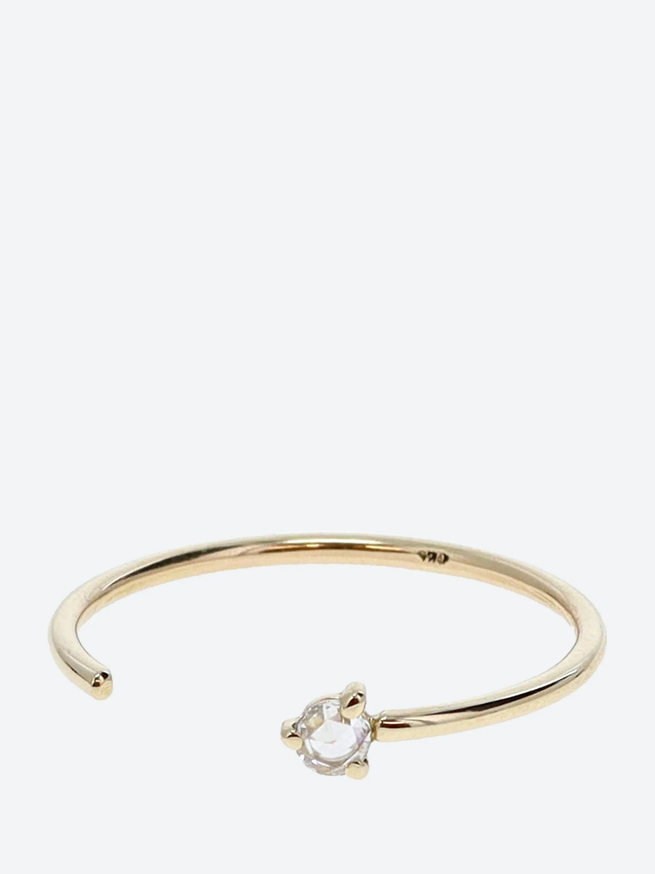 Rose Cut Diamond Open Ring