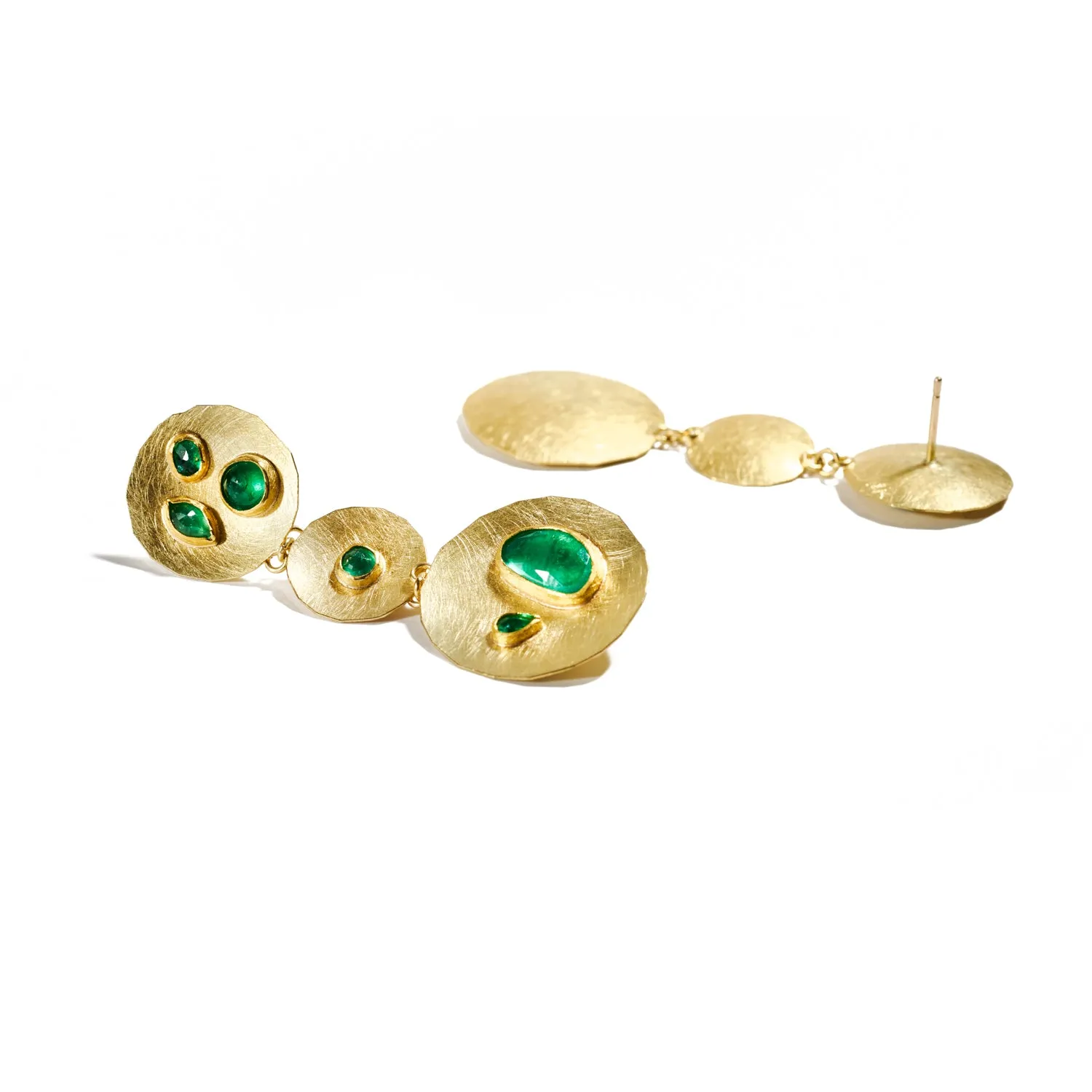 Rose Cut Emerald Drop Earrings