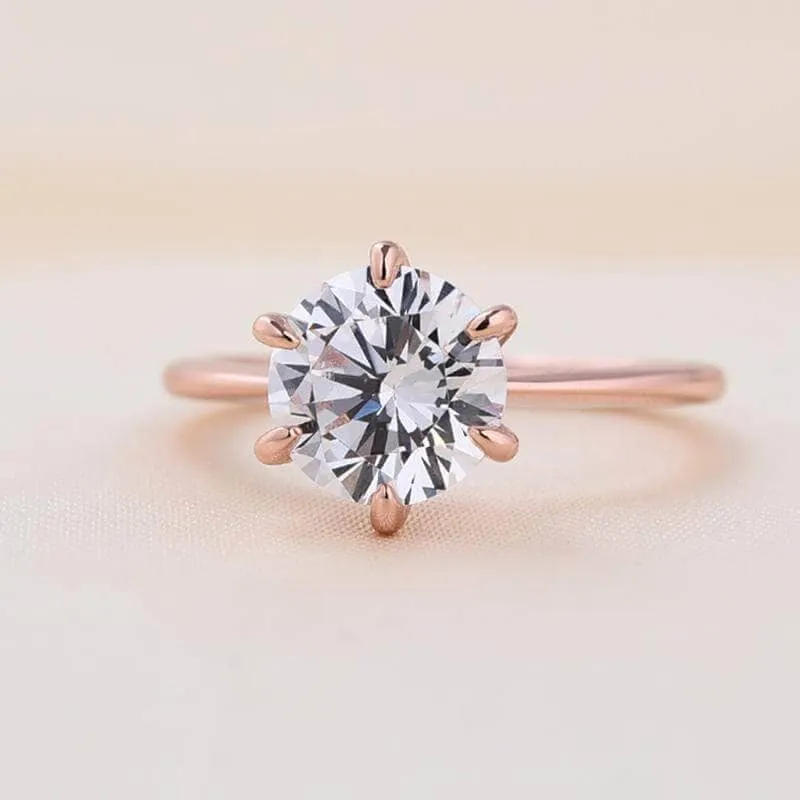 Rose Gold Round Cut Solitaire Engagement Ring