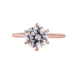 Rose Gold Round Cut Solitaire Engagement Ring