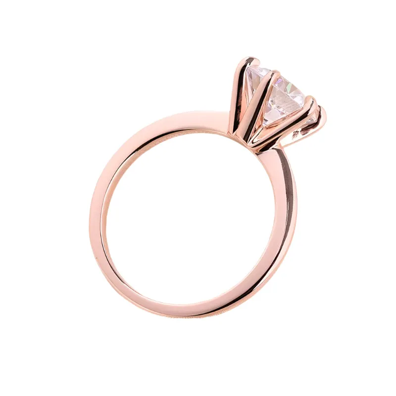 Rose Gold Round Cut Solitaire Engagement Ring