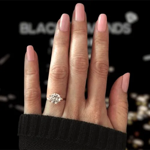 Rose Gold Round Cut Solitaire Engagement Ring