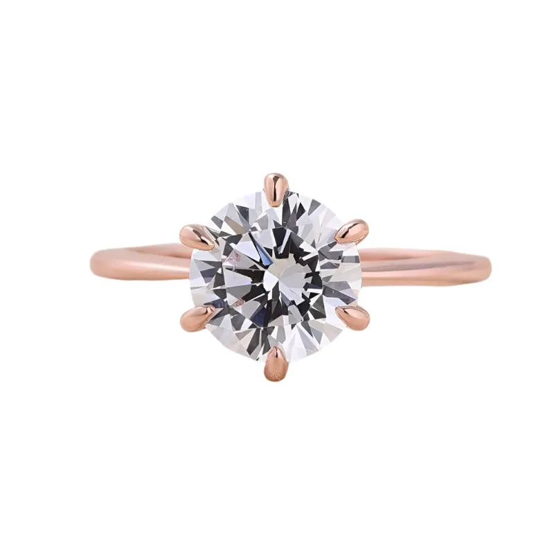 Rose Gold Round Cut Solitaire Engagement Ring