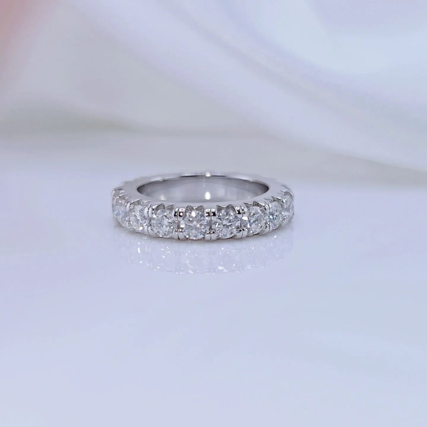 Round Cut Diamond Eternity Wedding Band