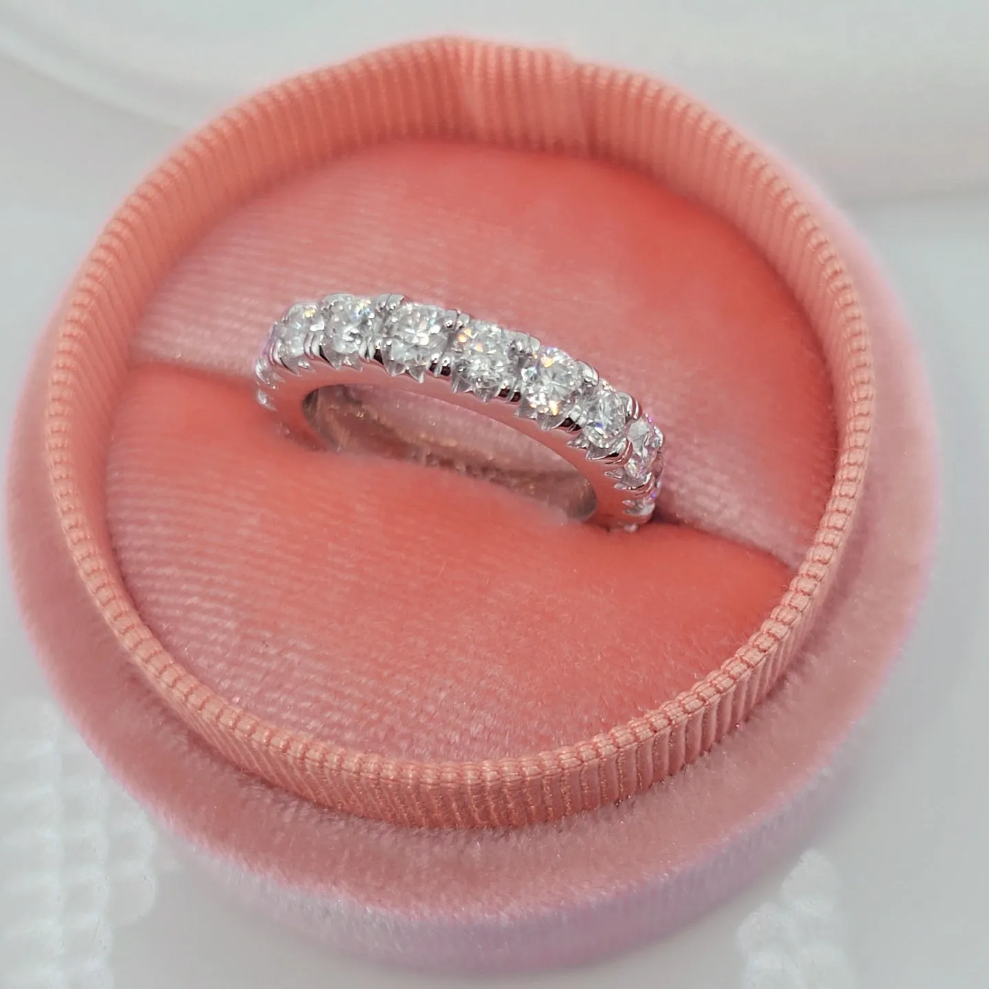 Round Cut Diamond Eternity Wedding Band