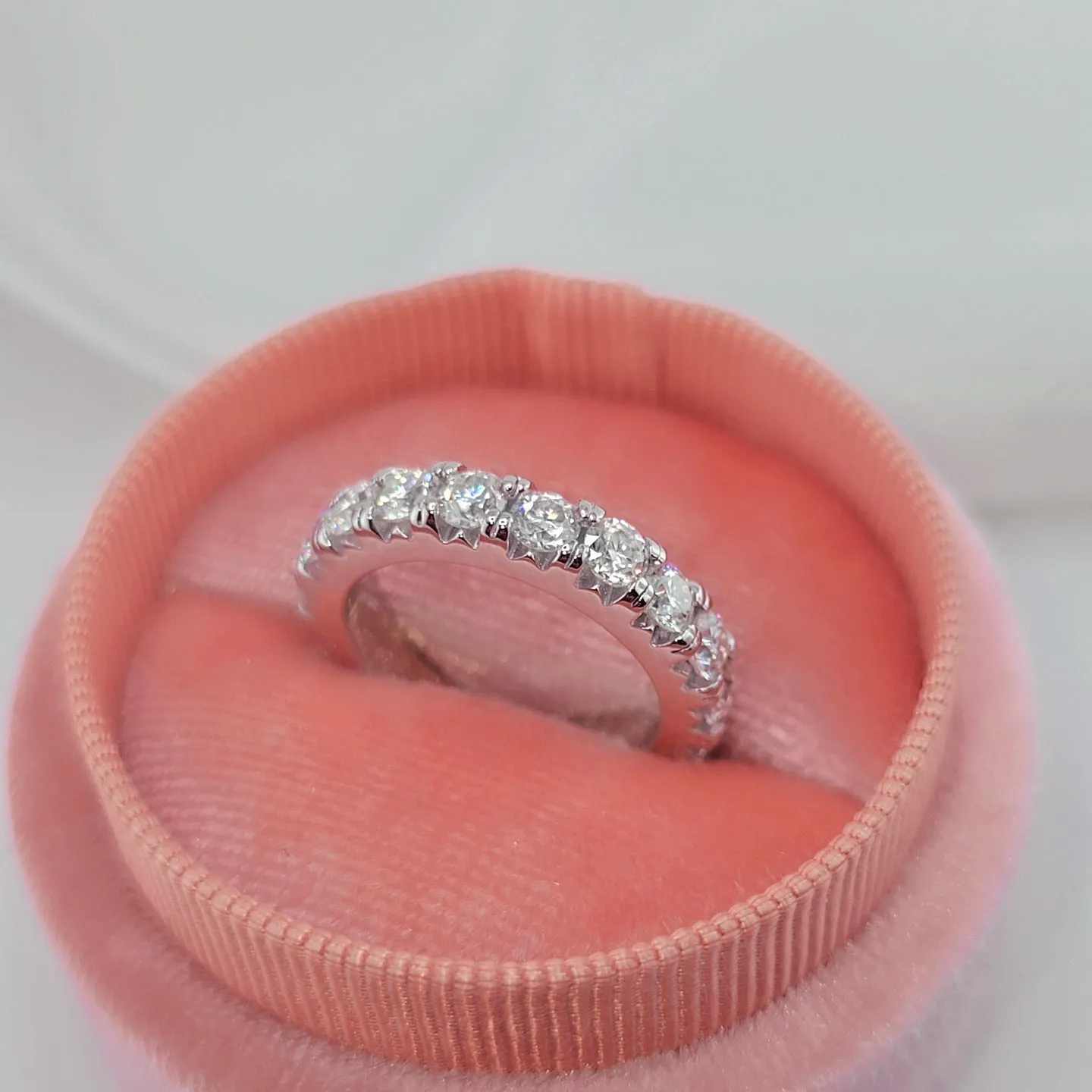 Round Cut Diamond Eternity Wedding Band