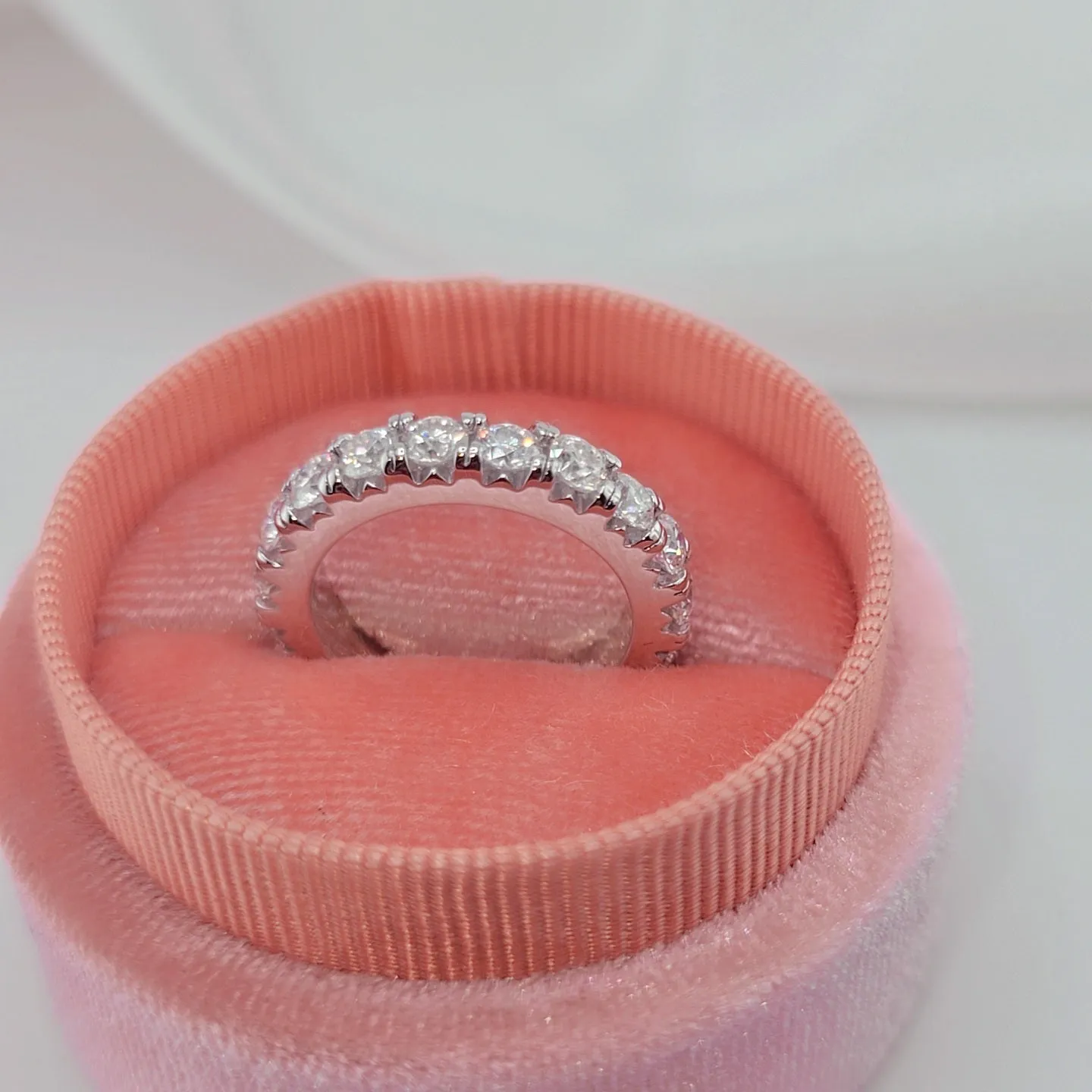 Round Cut Diamond Eternity Wedding Band