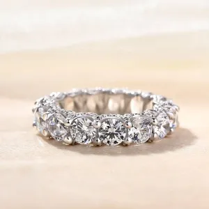 Round Cut Simulated Diamond Wedding Band In White Gold