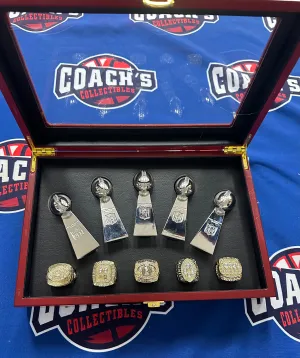 San Francisco 49ers 10pc Replica Super Bowl Ring & Trophy Set w/ Display Box