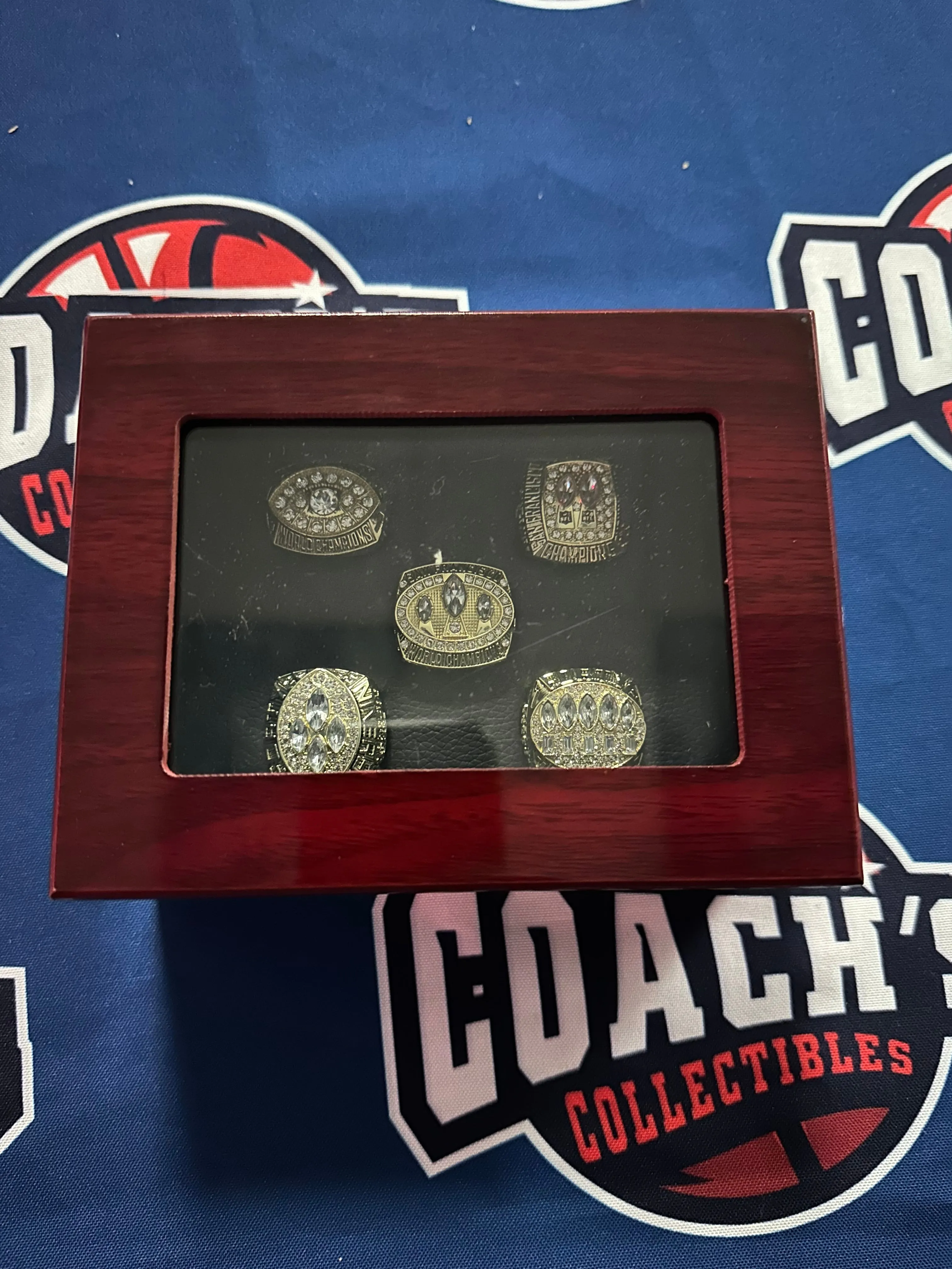 San Francisco 49ers 5pc Replica Super Bowl Ring Set w/ Display Box