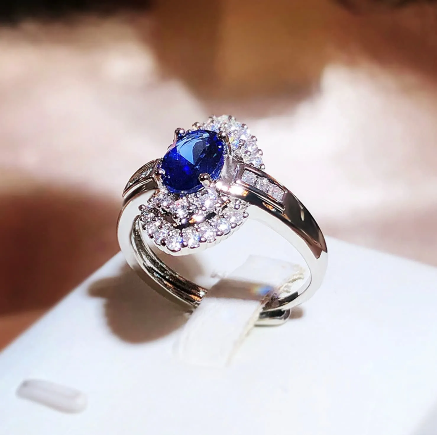 Sapphire Blue Diamond Ring | Blue Diamond Engagement Ring | Sapphire Blue Ring | Blue Diamond Wedding Ring | Blue Diamond Ring