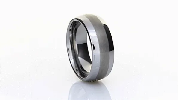 Satin Stripe Tungsten Ring