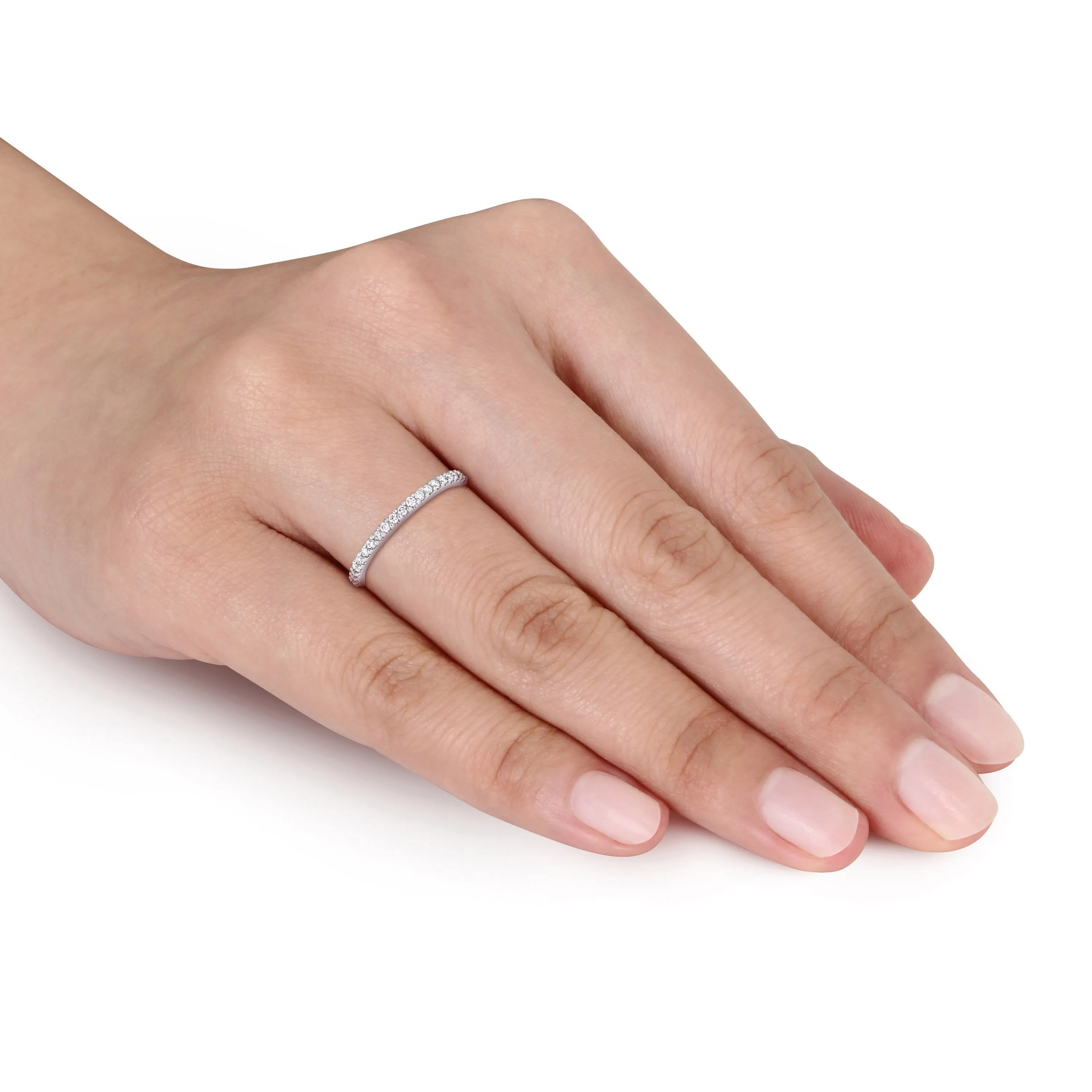 Semi-Eternity Ring 1/5 CT 10k White Gold GH I3 Diamond