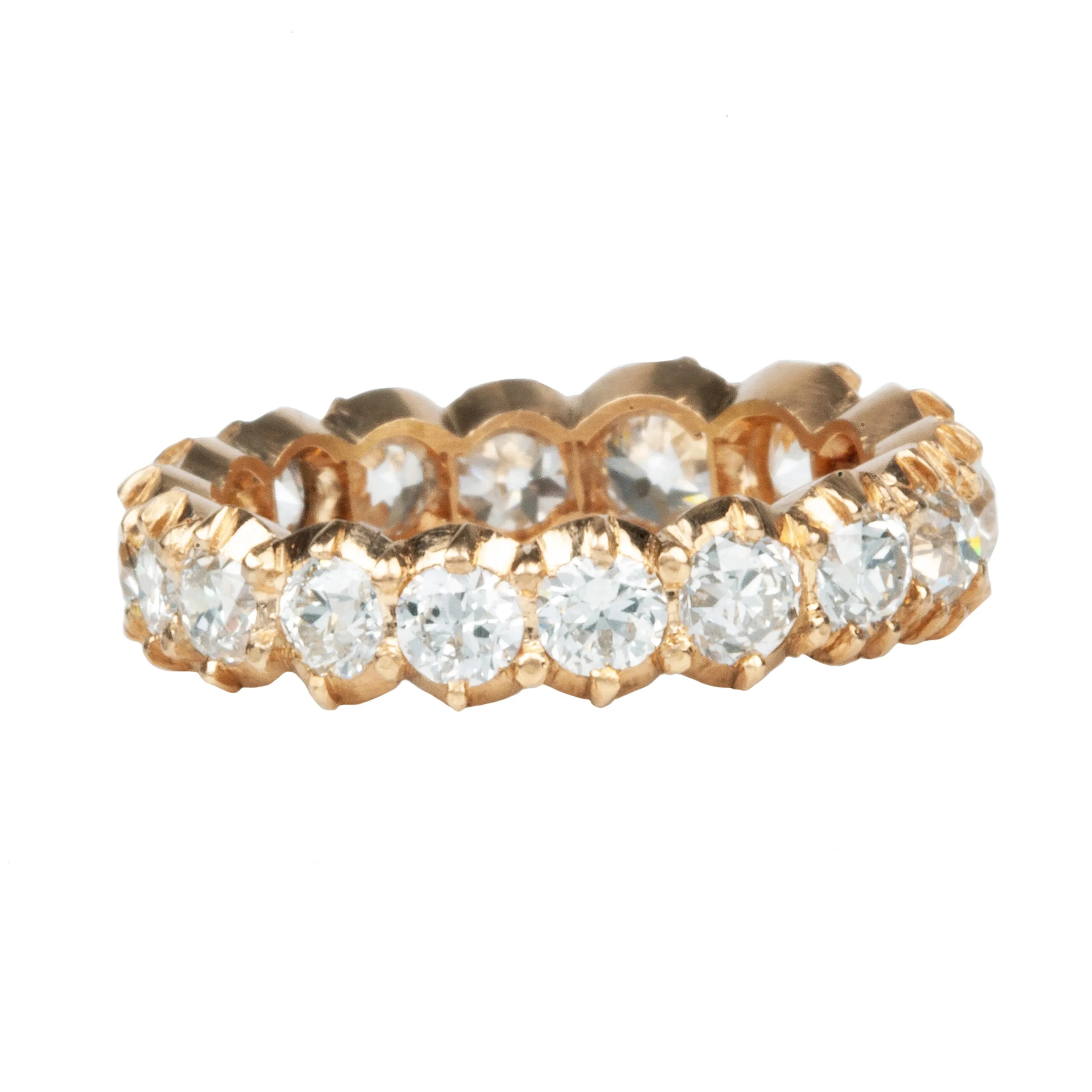 Signature Cutaway Eternity Band 3.4 carats of Old European Cut Diamonds