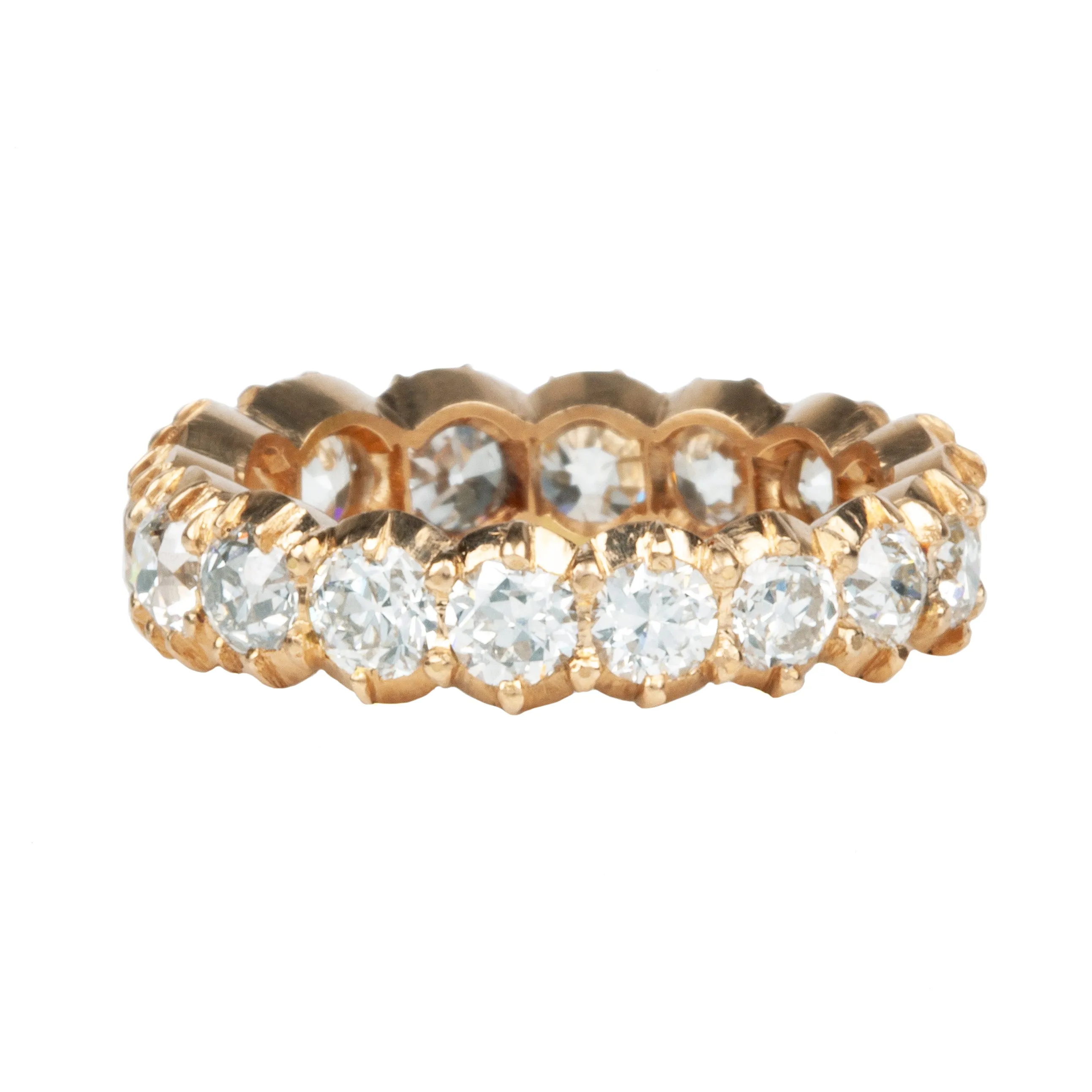 Signature Cutaway Eternity Band 3.4 carats of Old European Cut Diamonds