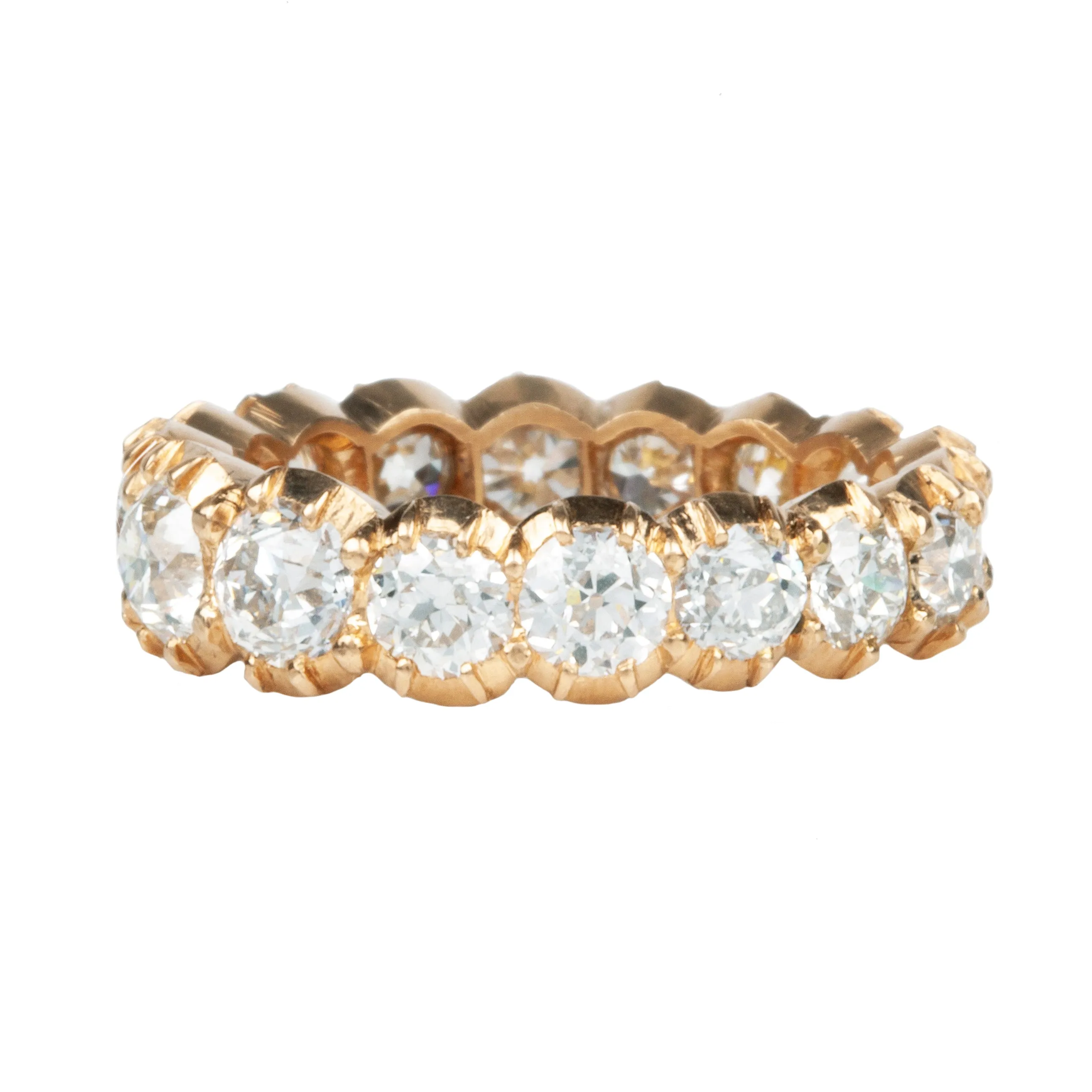 Signature Cutaway Eternity Band 3.4 carats of Old European Cut Diamonds