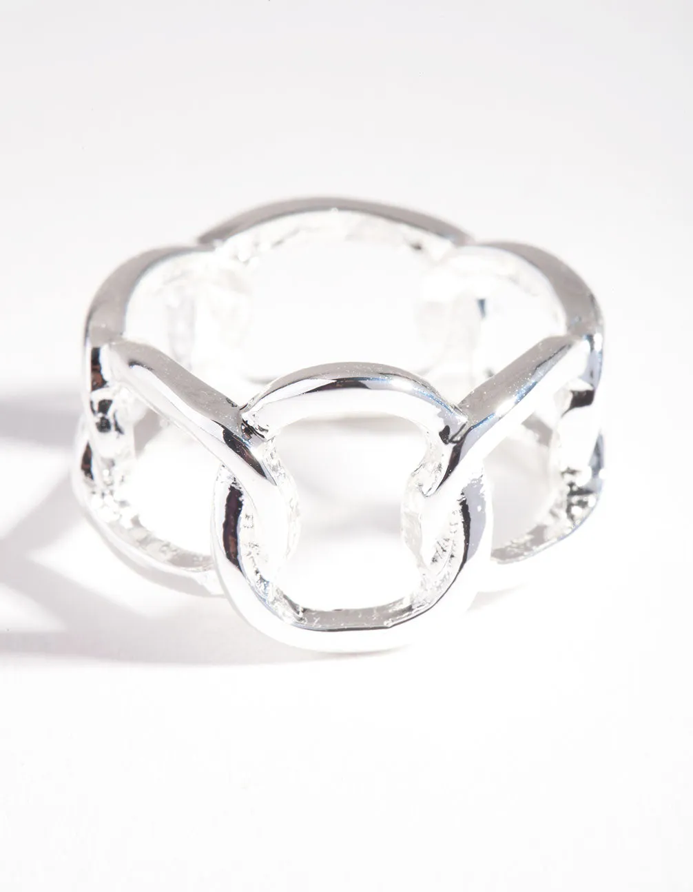 Silver Plated Wide Rectangle Ring