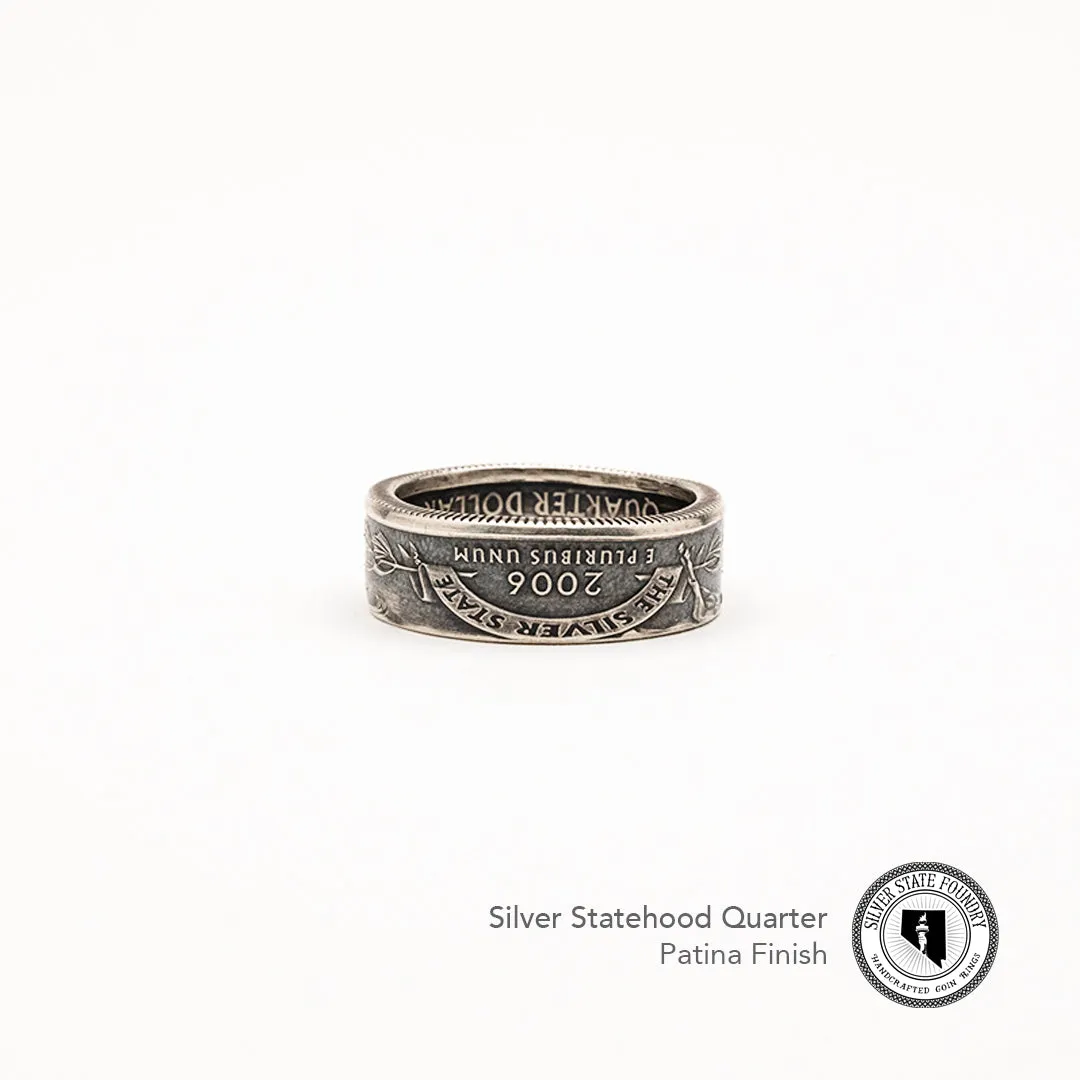 Silver State Quarter Coin Rings