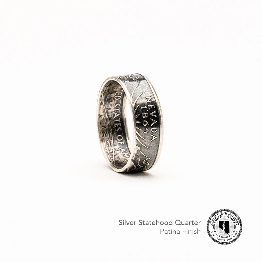 Silver State Quarter Coin Rings