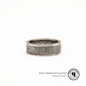 Silver State Quarter Coin Rings