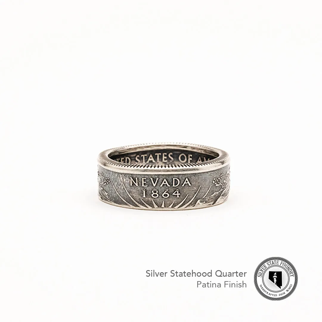 Silver State Quarter Coin Rings