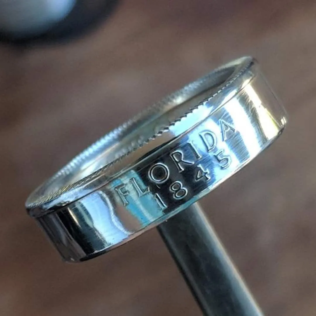 Silver State Quarter Coin Rings
