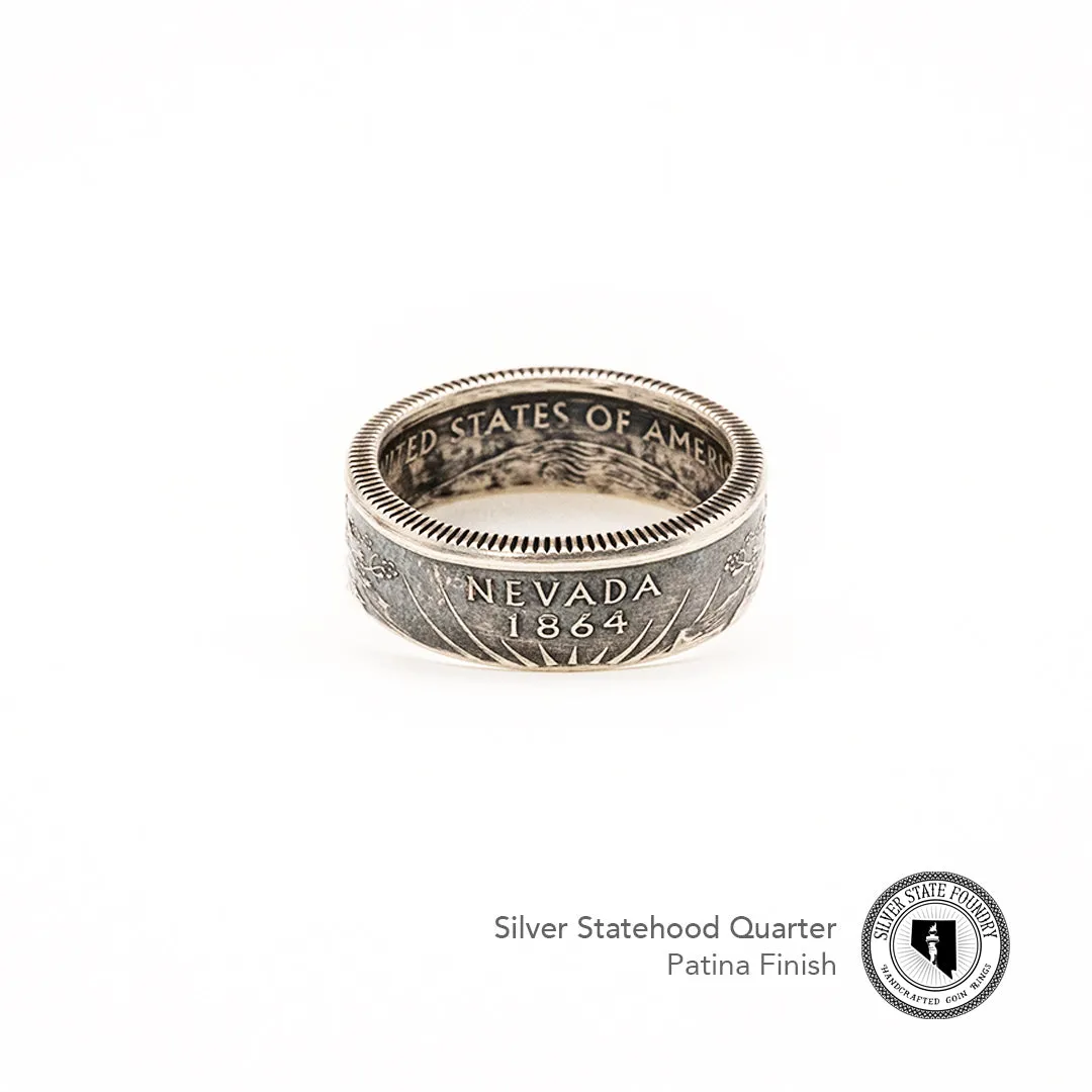 Silver State Quarter Coin Rings