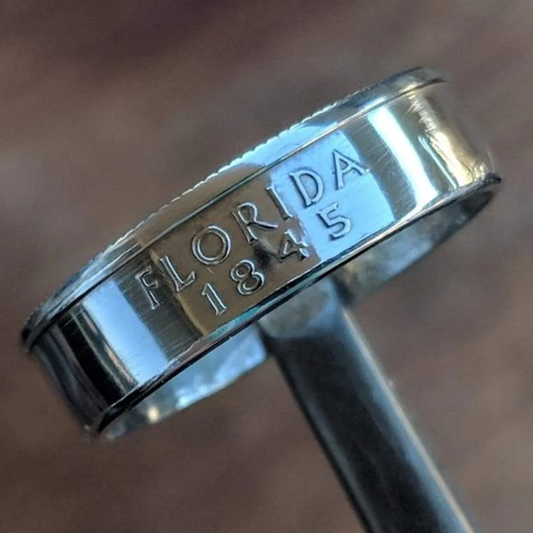 Silver State Quarter Coin Rings
