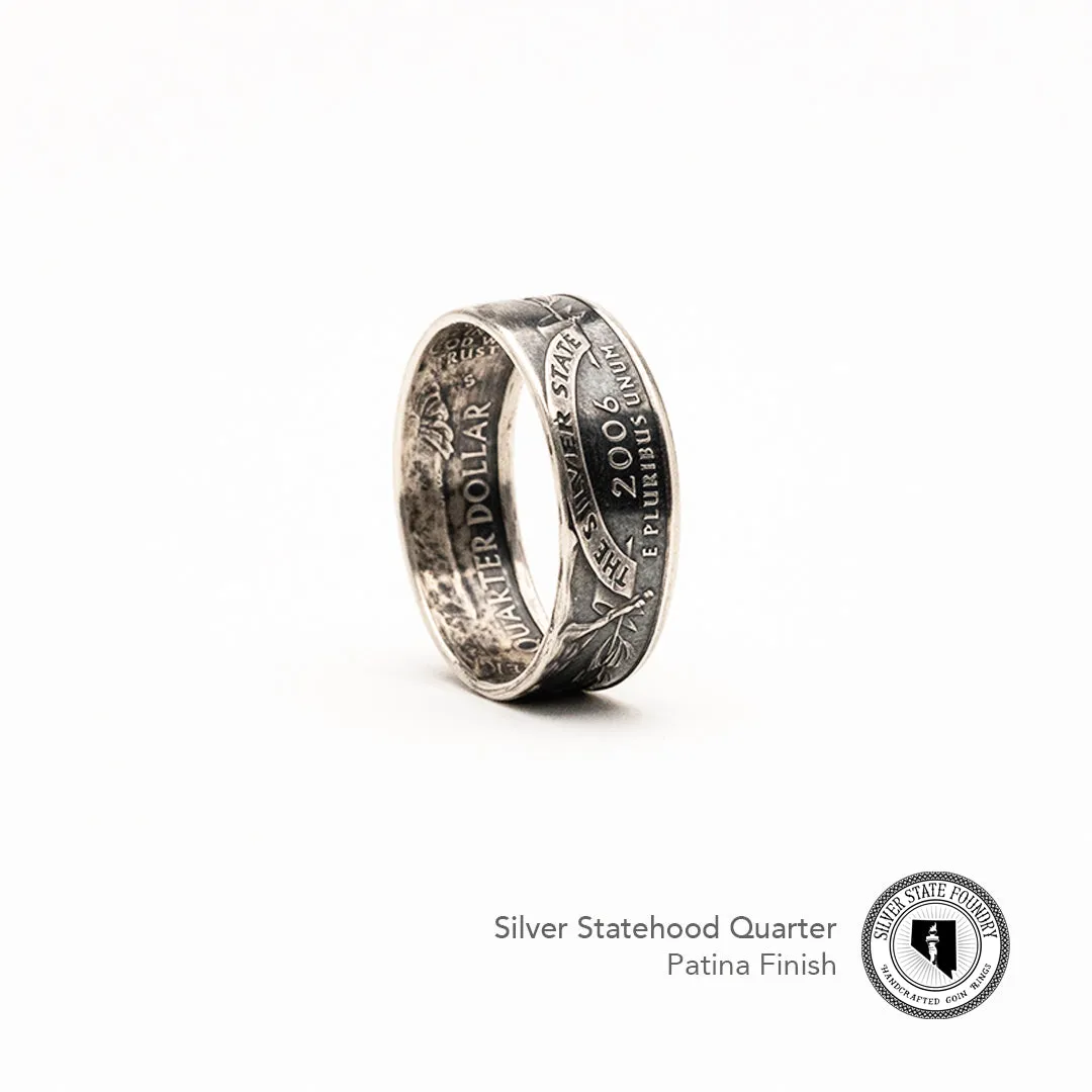 Silver State Quarter Coin Rings