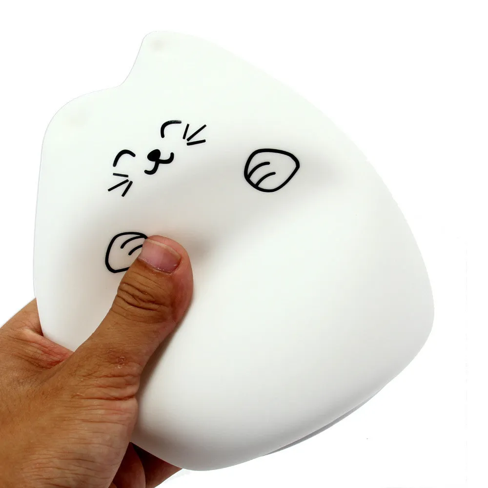 Soft Silicone 7 Changing Color LED Cat Night Lights