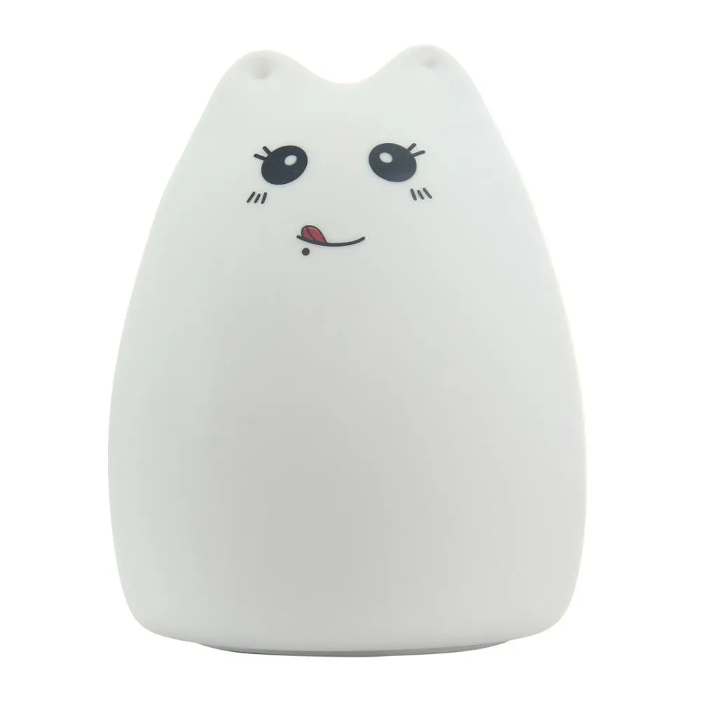Soft Silicone 7 Changing Color LED Cat Night Lights