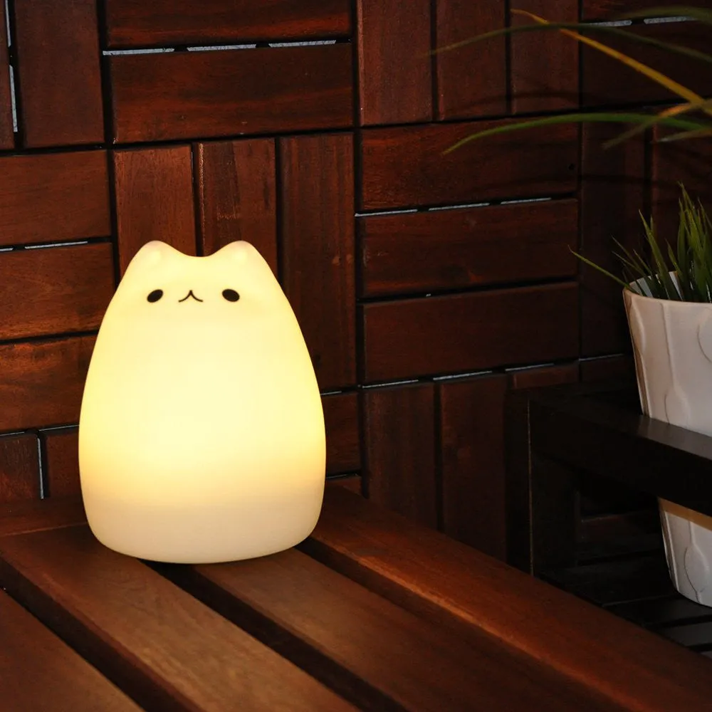 Soft Silicone 7 Changing Color LED Cat Night Lights