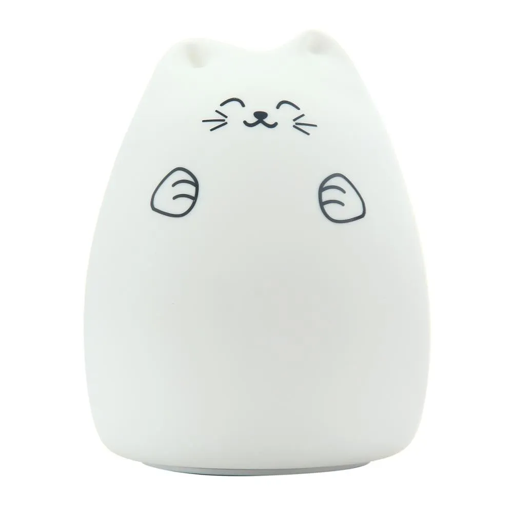 Soft Silicone 7 Changing Color LED Cat Night Lights