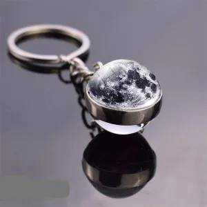 Solar System Galaxy Planet Glass ball Key Rings