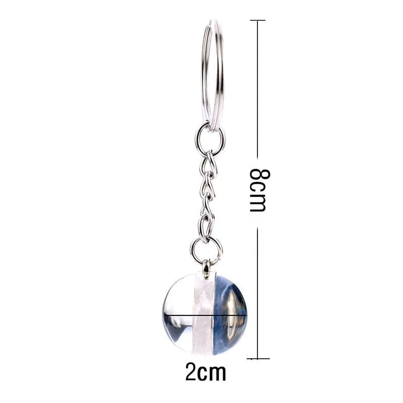 Solar System Galaxy Planet Glass ball Key Rings