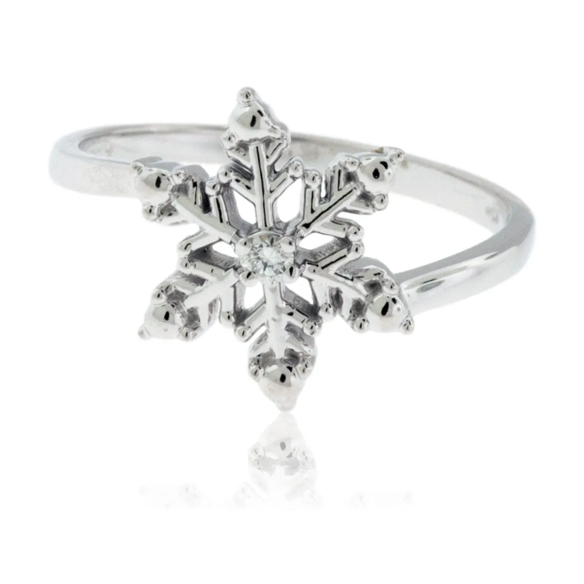 Solitaire Diamond Snowflake Ring