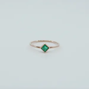 Square Bezel Emerald Ring